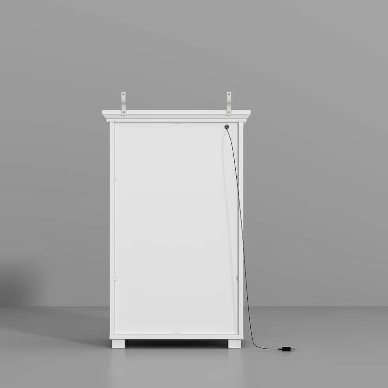 Ozone Deodorizing Tilt-Out Wooden Trash Cabinet with Hidden Bin – Odor Removal Waste Bin Cabinet for Kitchen and Laundry Room