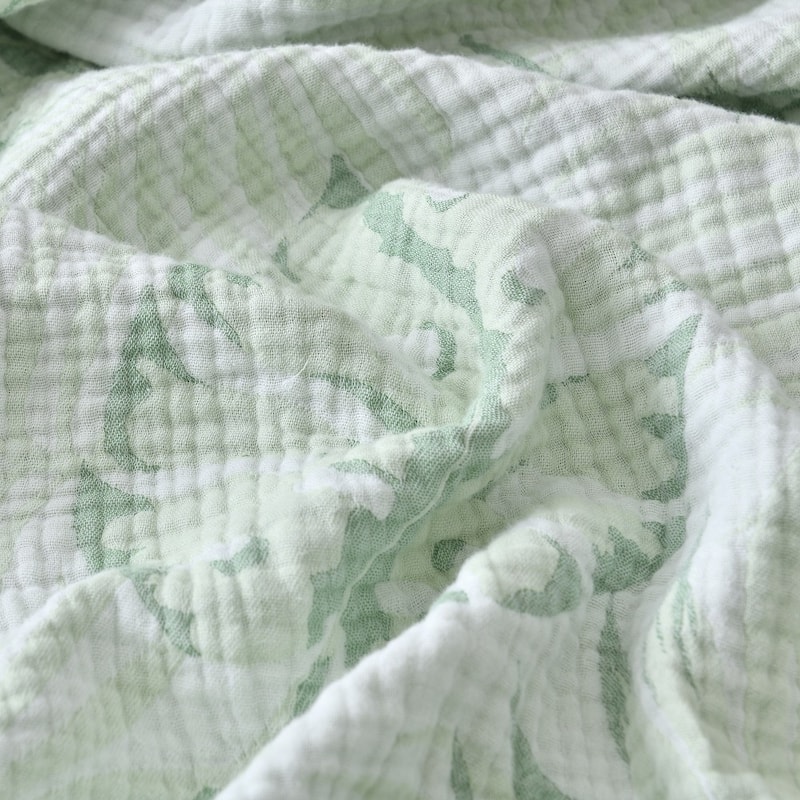 Vintage Cotton Muslin Throw Blanket, Reversible, Breathable for Indoor/Outdoor Use, Picnics, Bedding, or Chair Cover