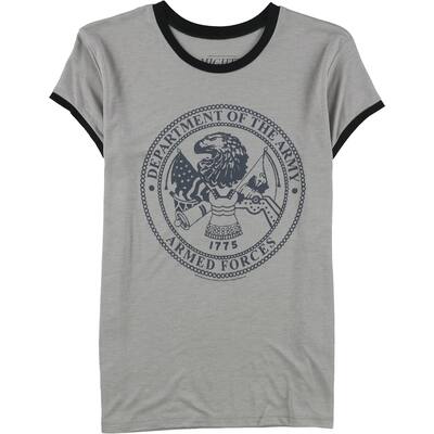 Mighty Fine Womens Armed Forces Ringer Graphic T-Shirt
