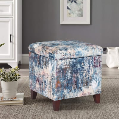 Adeco Square Ottoman with Storage