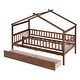 preview thumbnail 4 of 27, Twin Size Wooden House-shaped Bed with Two Drawers and Sky Roof Design