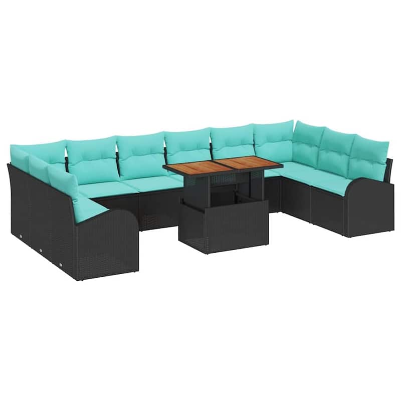 vidaXL 11 Piece Garden Sofa Set with Cushions - 135.4×70.5×27.2
