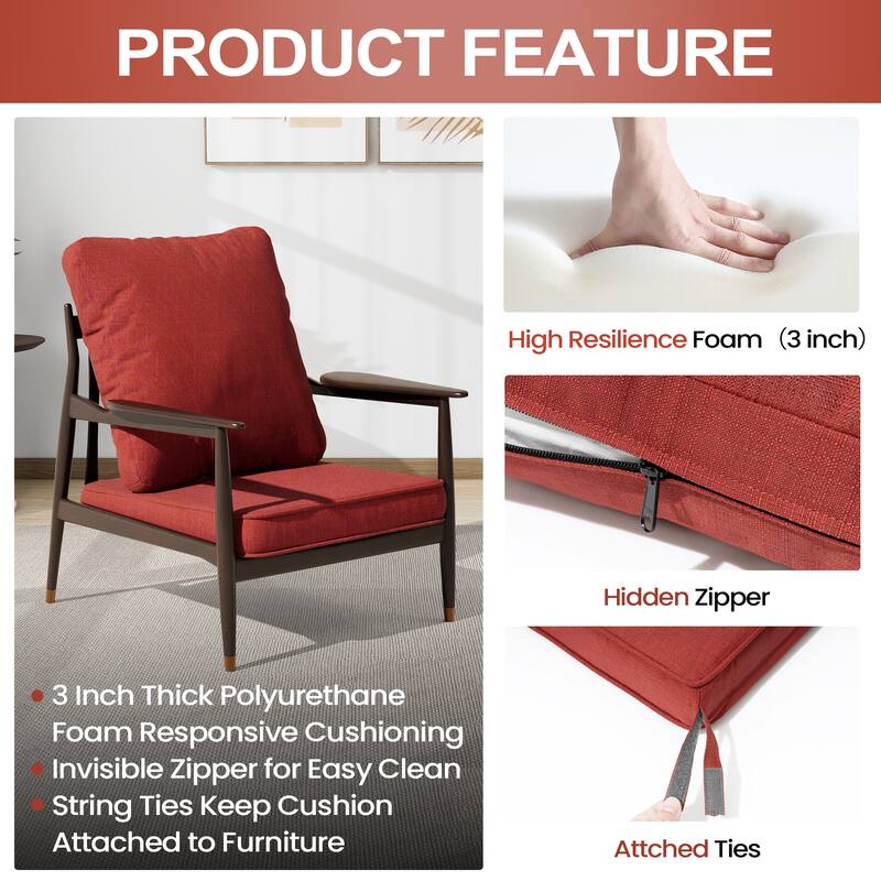 22 x 21 in Outdoor Patio Deep Seat Cushions Set Water Resistant