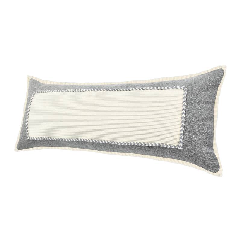 Sevita Neutral Gray Riviera Framed Throw Pillow