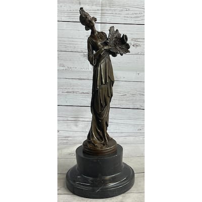 Art Deco Fashion Dancer Model Actress Bronze Hot Cast Sulpture Statue Figurine 16 Inches X 6 Inches