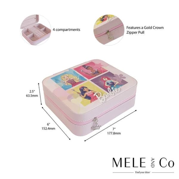 dimension image slide 1 of 4, Barbie Besties Travel Jewelry Case by Mele and Co