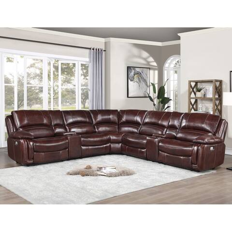 Copper Grove Douglas 7-piece Leather Power Reclining Sectional