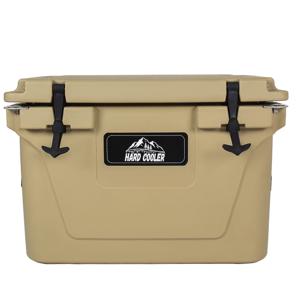 50 Quart Khaki Cooler, Ultra-Light Insulated Ice Chest - Heavy-Duty Hard Shell Cooler with 6-Day Ice Retention