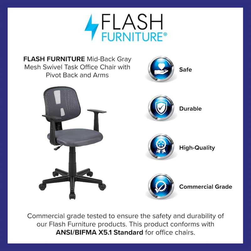 Pivot Back Mesh Swivel Task Office Chair