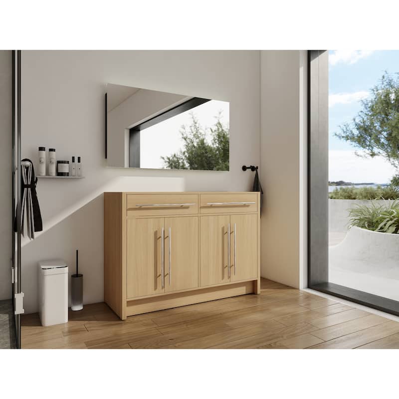 GDFStudio - Ravello Modern Freestanding Bathroom Vanity Cabinet with 4-Soft Closing Doors, Sink NOT INCLUDED - 48"