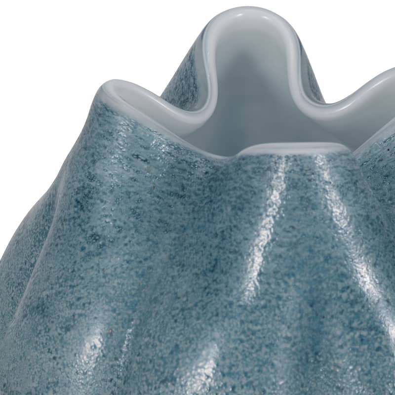 Sagebrook Home Glass Sea Urchin Vase, Blue, Bud