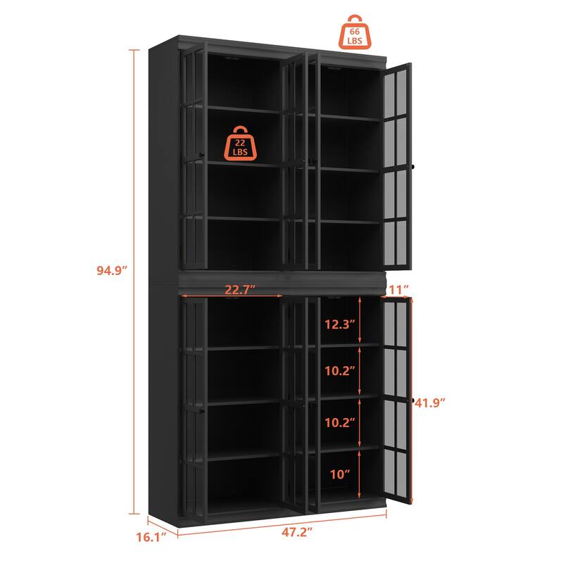 Versatile and Well-Crafted 2-Door Storage Solution Bookshelf Boocase