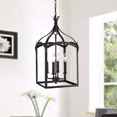 Aparctias Black Metal 4-light Foyer Pendant