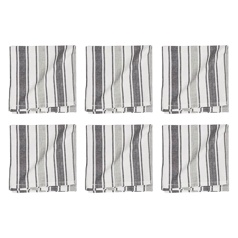 Chandler Stripe Onyx Napkin Set of 6