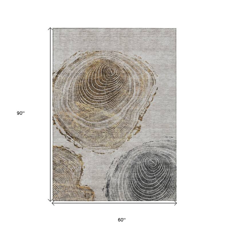 HomeRoots Abstract Transitional Rectangle Outdoor Rug
