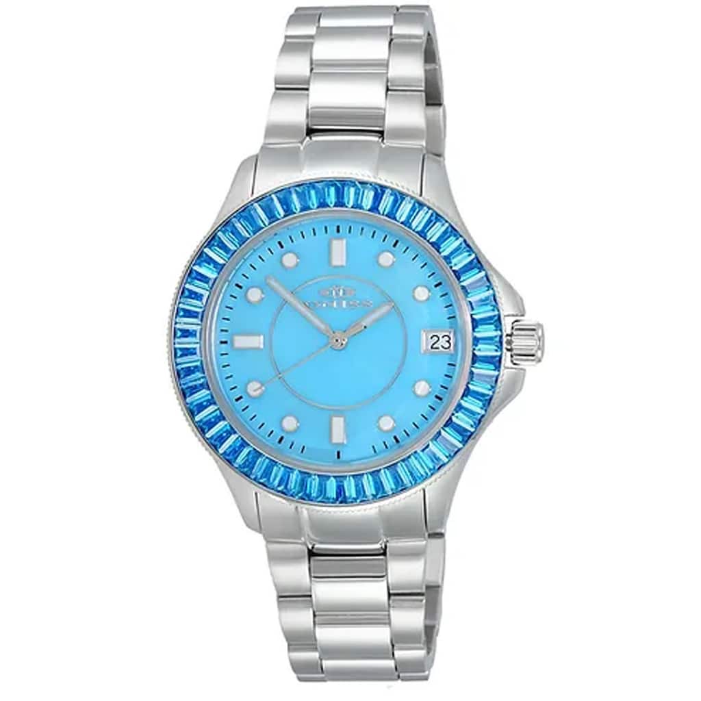 Oniss Women's Crown Blue Dial Watch - ON7323-20LBU - 6 (36)