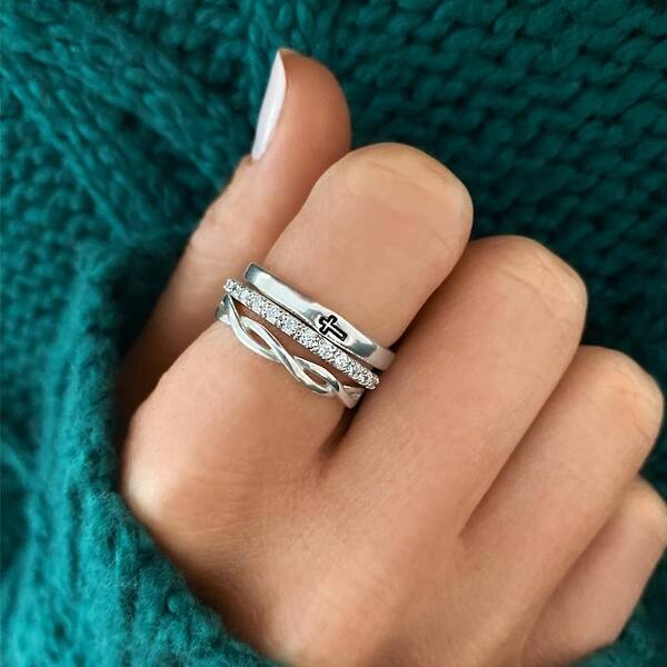 925 Sterling Silver Antiqued and Polished Believe Ring Size 8 925 Sterling Silver Antiqued and Polished Believe Ring Size 8