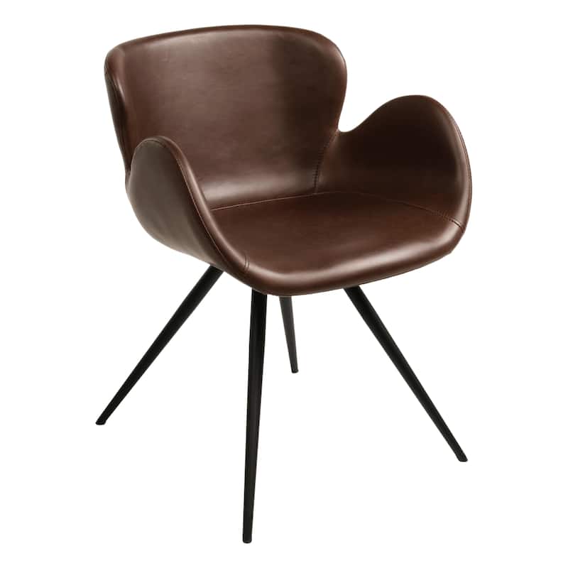 Furnish Theory Terra Serenity Dining Armchair Arm Chair w/ Various Artificial Leather (Polyurethane) Upholstery Covers - Vintage Cocoa
