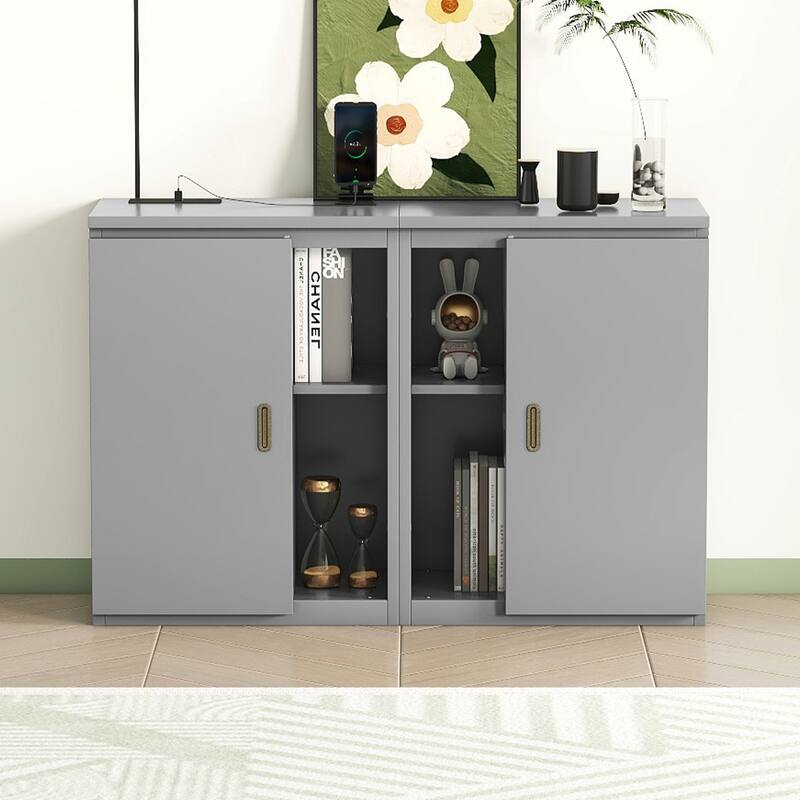 Murphy Bed with Built-in Charging Station, Shelves & Storage Cabinets, Platform Bed Frame Space-Saving Folding Wall Cabinets Bed