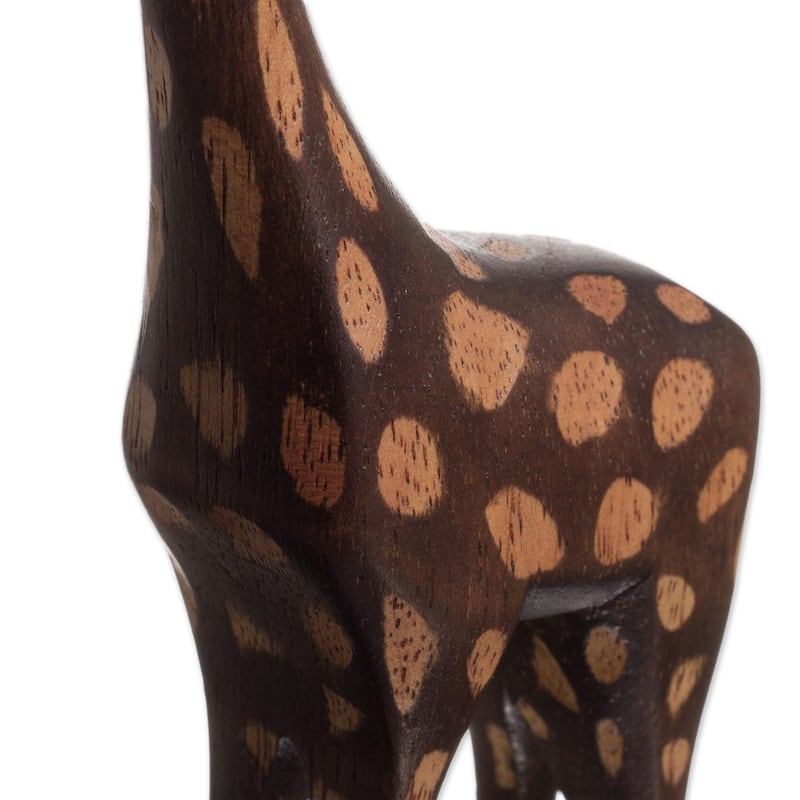 Novica Handmade Charming Giraffe Wood Sculpture