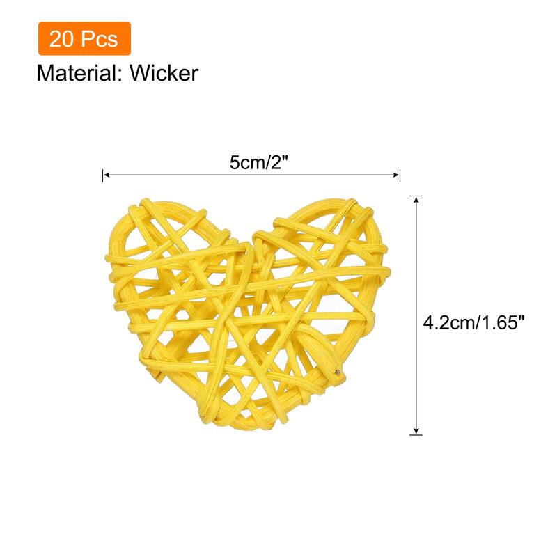 20Pcs Heart Rattan Ball Vase Filler Home Decoration 2 in