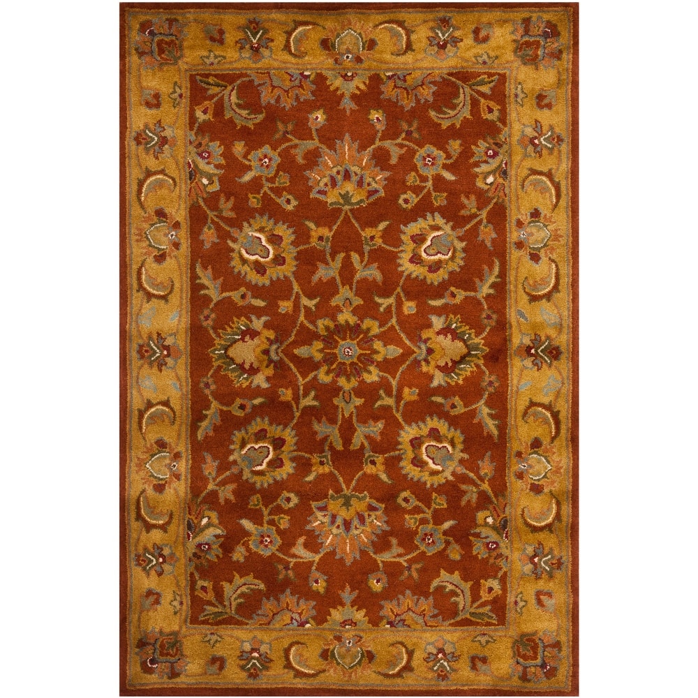 SAFAVIEH Handmade Heritage Flower Field Traditional Oriental Wool Rug
