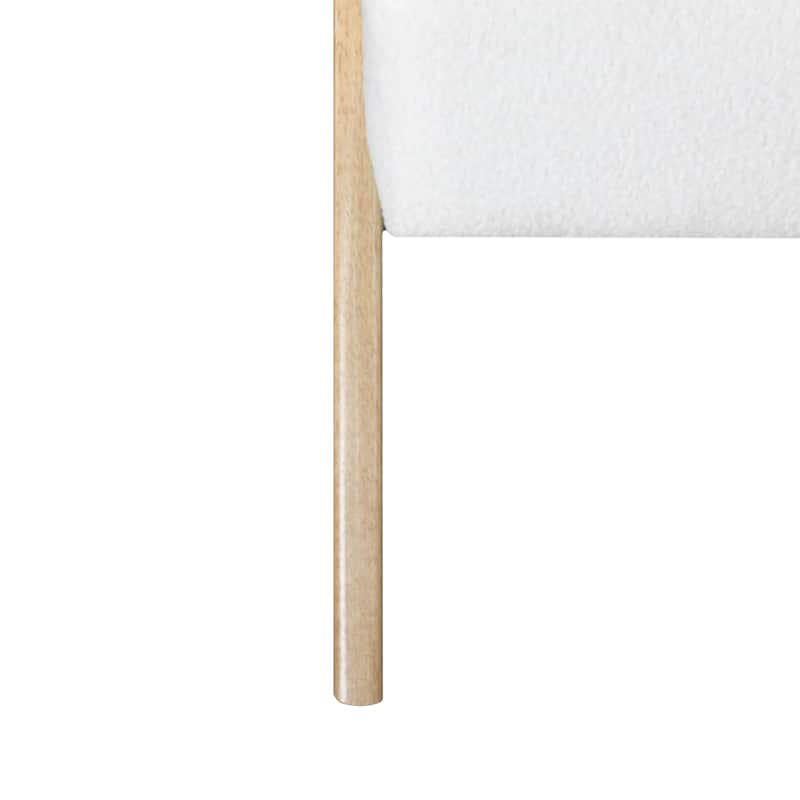 Modern Accent Chair Side Chair Upholstered Chair White Office Chair Padded Chair Dressing Chair with Wood Legs