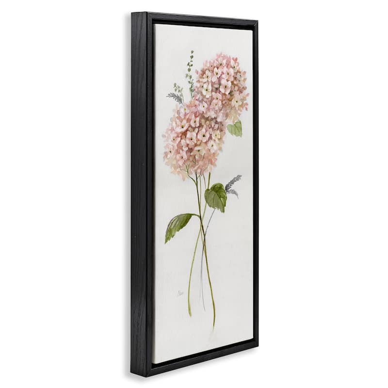 Stupell Pink Hydrangea Duo Framed Floater Canvas Wall Art Design By Nan