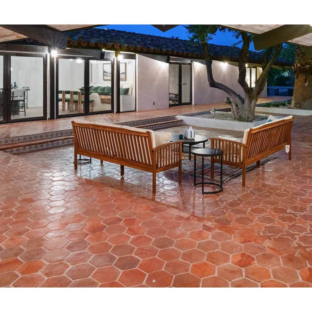 Natural Terracotta Hexagon, 8x9x 0.79in ,Tile
