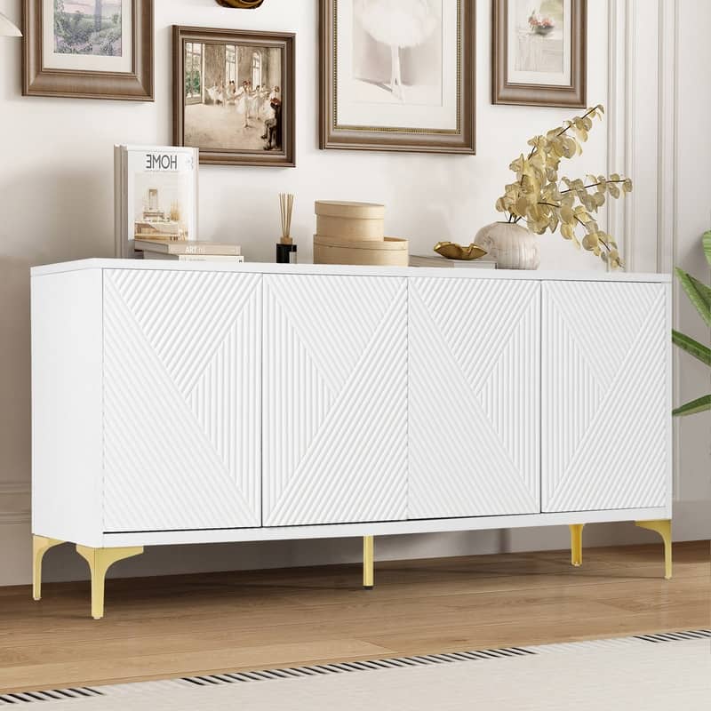 59.84" Wood Buffet Cabinet with Storage Modern Sideboard for Organized Living Spaces