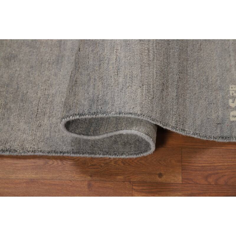 Gray Gabbeh Modern Foyer Rug Hand-Knotted Wool Carpet - 2'8"x 3'11"