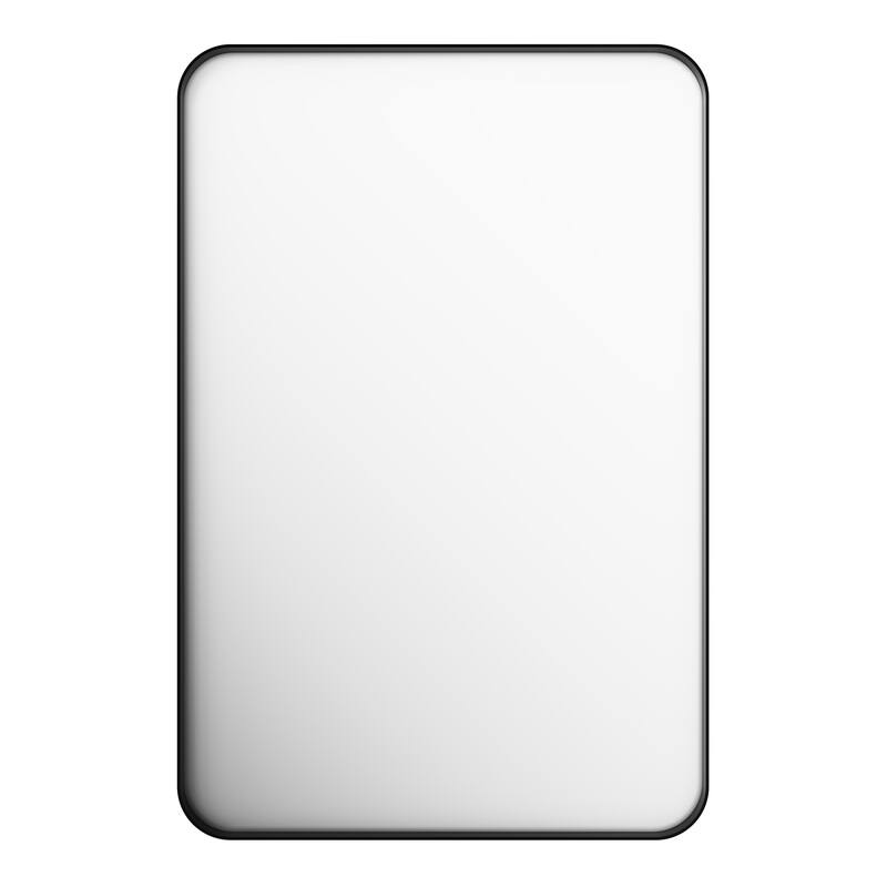 TOOLKISS Aluminum Alloy Round Corner Frame Vanity Mirror - 32 in. W x 48 in. H - Matte Black