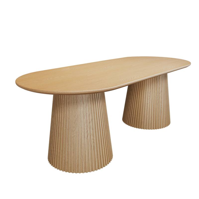 86" Double Pedestal Oval Dining Table