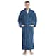 Men's Shawl Collar Premium Fleece with Full Ankle Length Bathrobe - L-XL Ankle Length - Ocean Blue