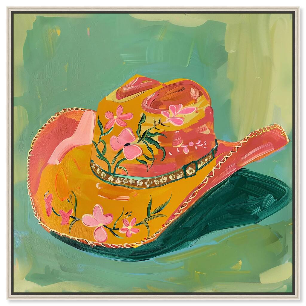 Wildflower Cowboy Hat Canvas by Art Remedy