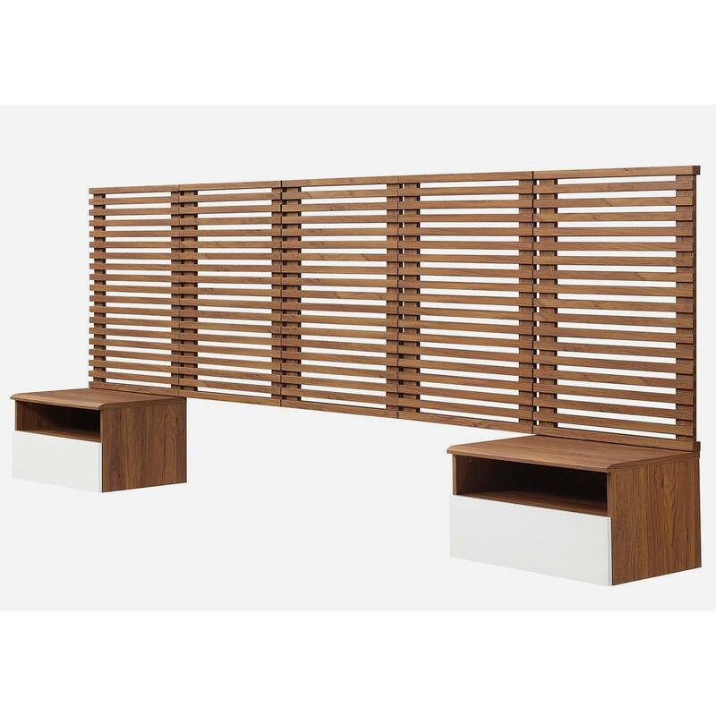 Vidalia Mid-century Modern Two-tone Wooden Floating Queen Size ...