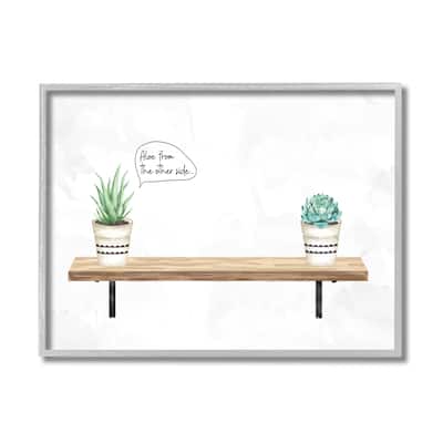 Stupell Aloe From Other Side Phrase Succulent Plants Framed Wall Art