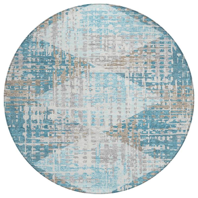 HomeRoots Geometric Transitional Rectangle Outdoor Rug