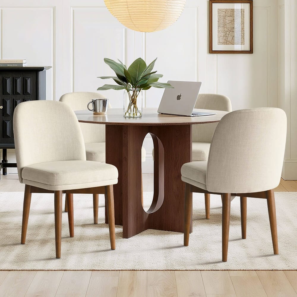 Linen Upholstered Parson Chair(Set of 4)