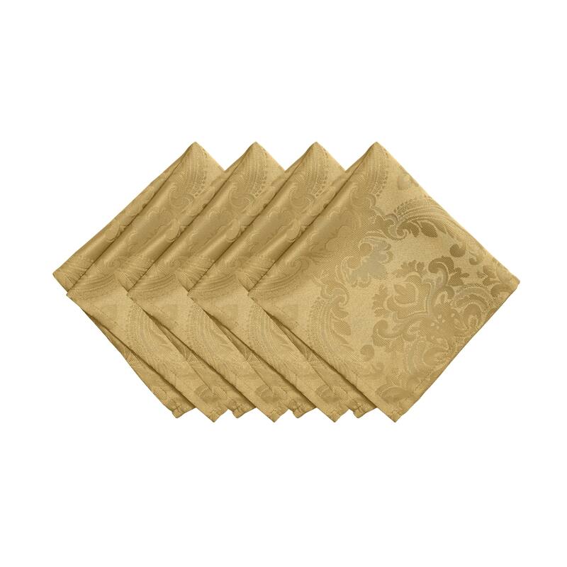 Caiden Elegance Damask Napkin (Set of 4) - 17"x17" - Gold