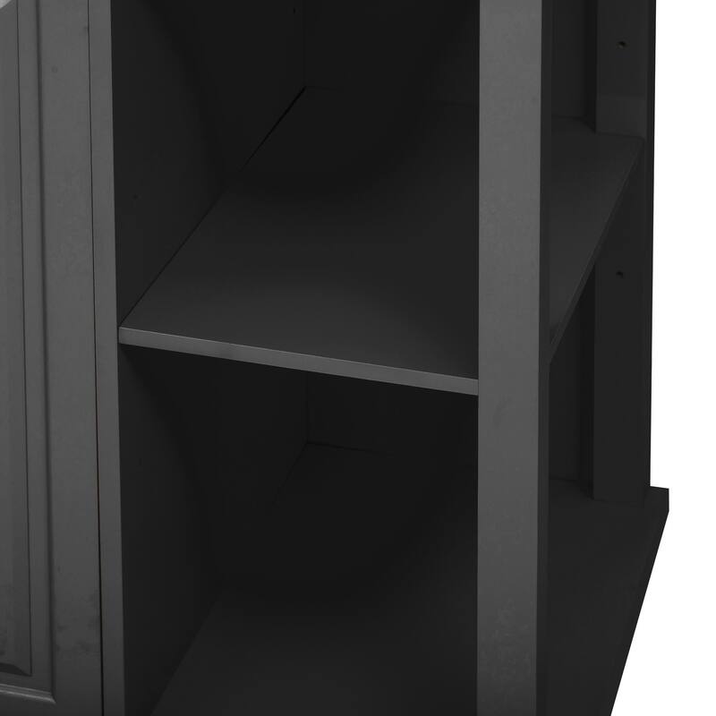 47.20'' Rubber Wood Kitchen Island with Extendable Dining Table, Power Outlet, and 2 Drawers - 47.2'' x 33.5'' x 36.75''