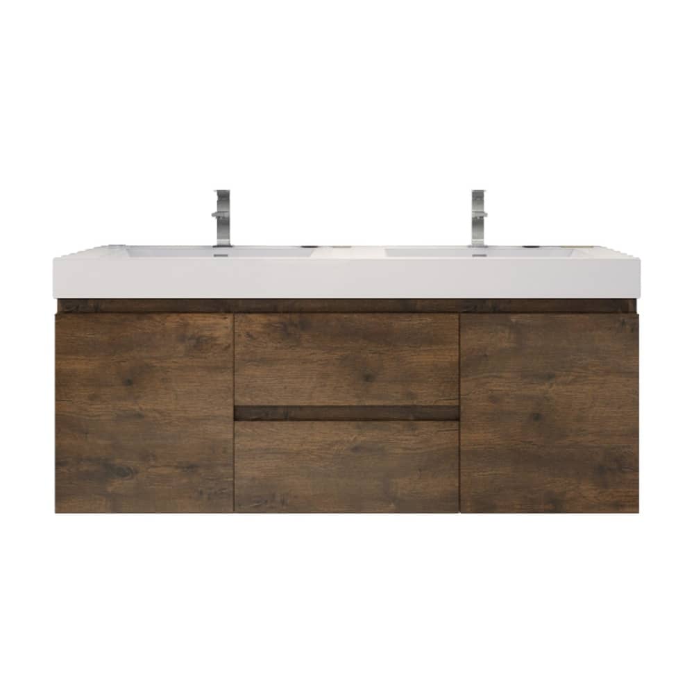 Baillie 60'' Wall-Mounted Vanity with Double Reinforced Acrylic Sink