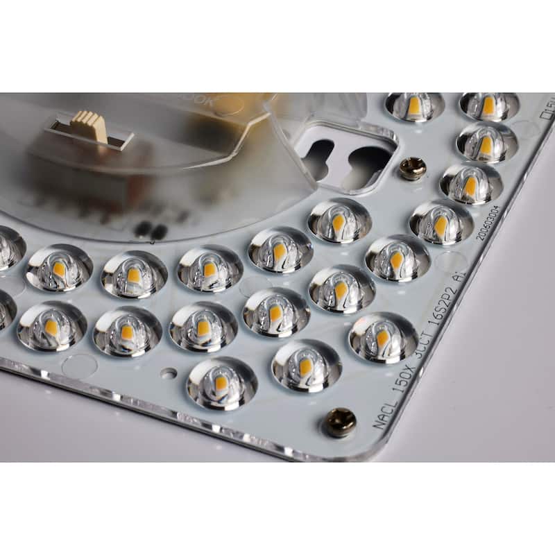 15 inch CCT Selectable Fabric Drum LED Decor Flush Mount Fixture Beige Fabric Shade Acrylic Diffuser - Beige Fabric