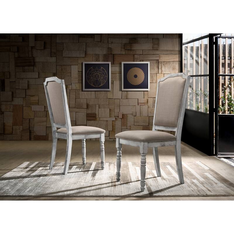 Rustic Wood Round Dining Table with Pedestal, Elegant Upholstered Dining Chairs with Back for Breakfast Nook