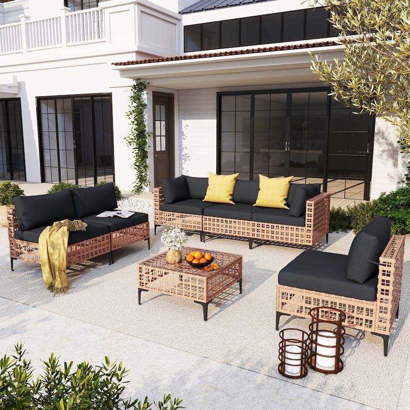 6 - Person Outdoor Sectional Seating Group with Cushions