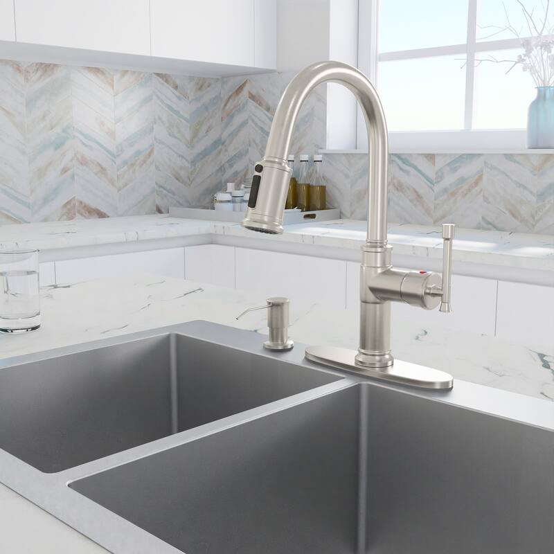 Clihome 3-Function Kitchen Faucets with Soap Dispenser