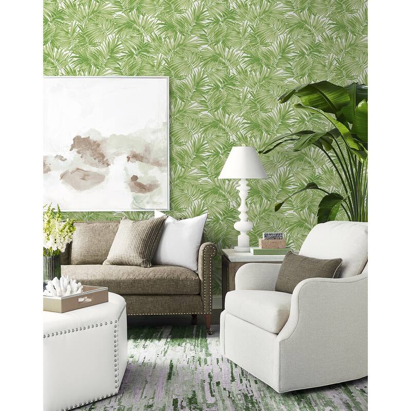 Lillian August Cordelia Tossed Palms Embossed Vinyl Unpasted Wallpaper