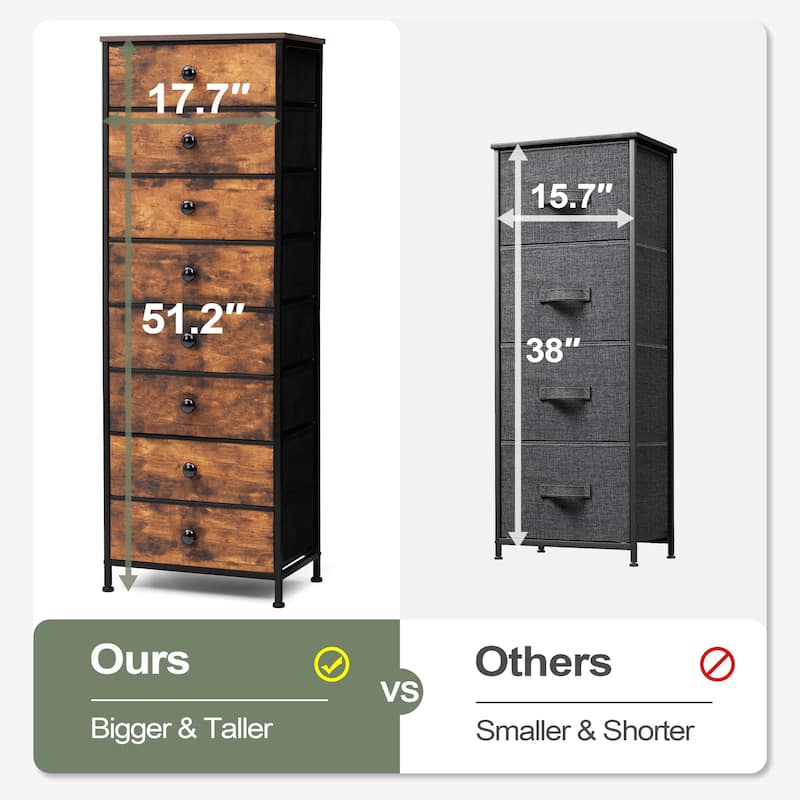8 Drawers Chest Storage Tower Organizer Unit for Bedroom