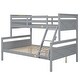 preview thumbnail 12 of 10, Gray Twin over Full Pine Wood Bunk Bed with Safety Guardrail