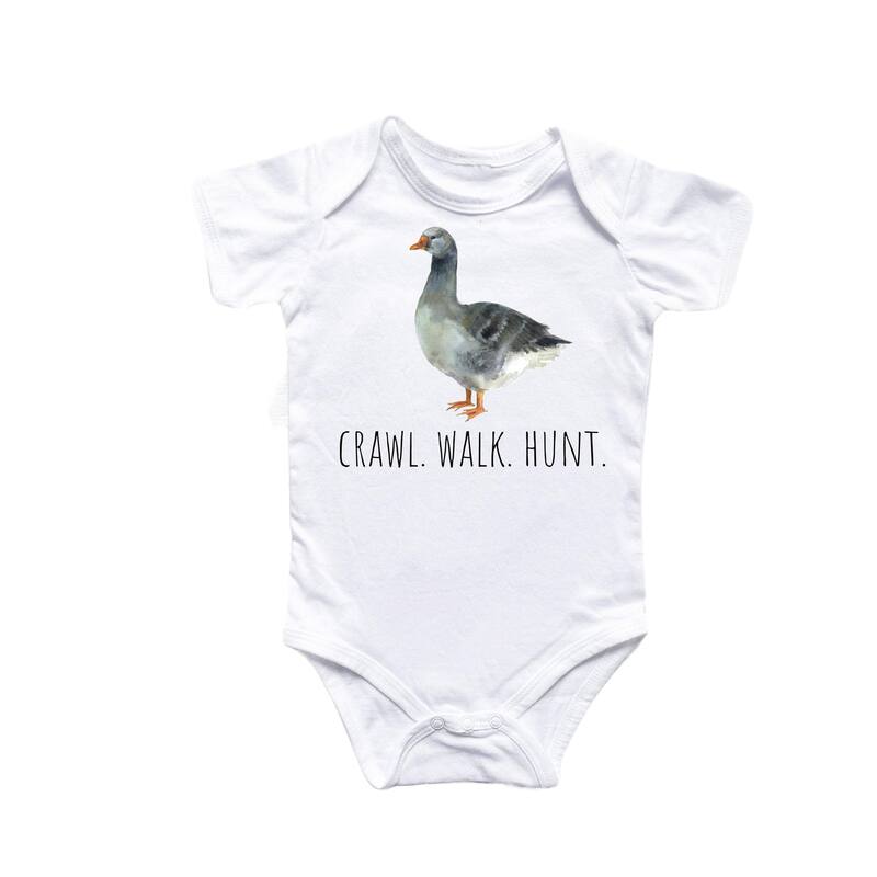 Goose Hunting - Baby Boy Girl Clothes Infant Bodysuit Funny Cute Newborn - White - 6-9M